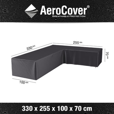 Aerocover - Outdoor Seating Set cover Left Hand L-Shape 330 x 255 x 100 x 70