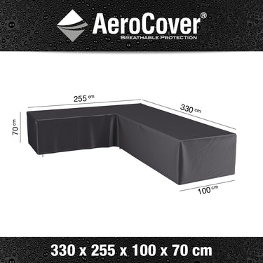 Aerocover - Outdoor Seating Set cover Right Hand L-Shape 330 x 255 x 100 x 70
