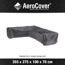 Aerocover - Outdoor Seating Set cover Right Hand L-Shape 355 x 275 x 100 x 70