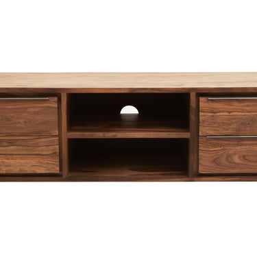 Agra media unit. Acacia wood cabinet.