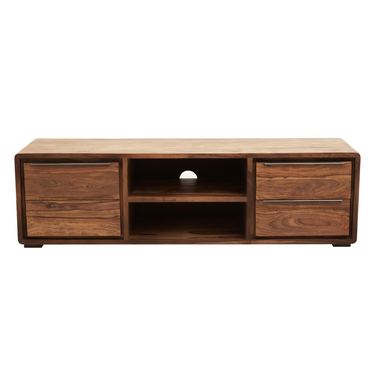 Agra media unit. Acacia wood cabinet.