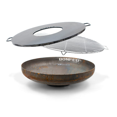 BonFeu - BonBowl. Corteen steel fire bowl. Outdoor cooking and fireplace.