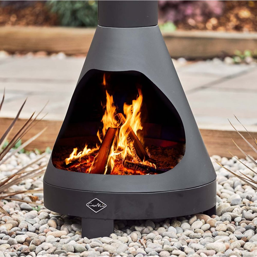 Casa Mia Alto Wood-Burning Chiminea. Outdoor living.-Chiminea-Casa Mia-Casa Mia Alto Wood Burning Chiminea. Be the ultimate host with the ultimate outdoor heating equipment. The Casa Mia Alto Wood Burning Chiminea is your ever ready companion for cold evenings and specialities you wish to serve on family dinners or backyard parties. This contemporary piece with a matt black powder coated steel construction is a master of heat retention. Whether you're keeping the space warm and cosy for your guests or cooki