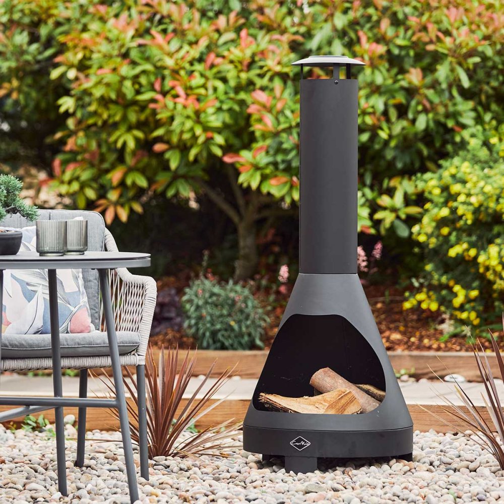 Casa Mia Alto Wood-Burning Chiminea. Outdoor living.-Chiminea-Casa Mia-Casa Mia Alto Wood Burning Chiminea. Be the ultimate host with the ultimate outdoor heating equipment. The Casa Mia Alto Wood Burning Chiminea is your ever ready companion for cold evenings and specialities you wish to serve on family dinners or backyard parties. This contemporary piece with a matt black powder coated steel construction is a master of heat retention. Whether you're keeping the space warm and cosy for your guests or cooki