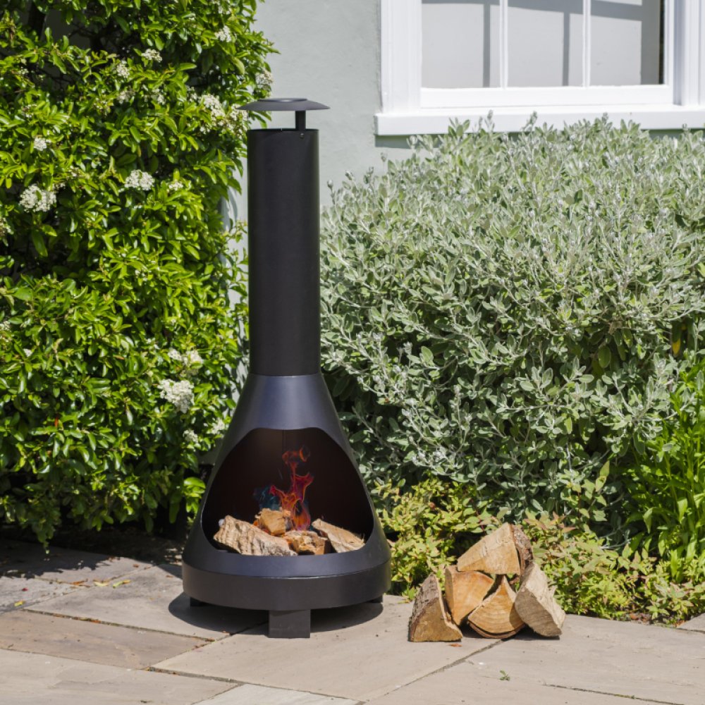 Casa Mia Alto Wood-Burning Chiminea. Outdoor living.-Chiminea-Casa Mia-Casa Mia Alto Wood Burning Chiminea. Be the ultimate host with the ultimate outdoor heating equipment. The Casa Mia Alto Wood Burning Chiminea is your ever ready companion for cold evenings and specialities you wish to serve on family dinners or backyard parties. This contemporary piece with a matt black powder coated steel construction is a master of heat retention. Whether you're keeping the space warm and cosy for your guests or cooki