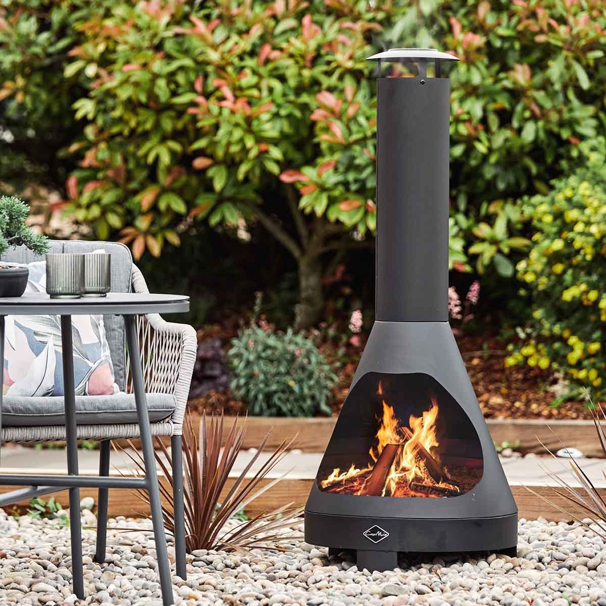 Casa Mia Alto Wood-Burning Chiminea. Outdoor living.-Chiminea-Casa Mia-Casa Mia Alto Wood Burning Chiminea. Be the ultimate host with the ultimate outdoor heating equipment. The Casa Mia Alto Wood Burning Chiminea is your ever ready companion for cold evenings and specialities you wish to serve on family dinners or backyard parties. This contemporary piece with a matt black powder coated steel construction is a master of heat retention. Whether you're keeping the space warm and cosy for your guests or cooki