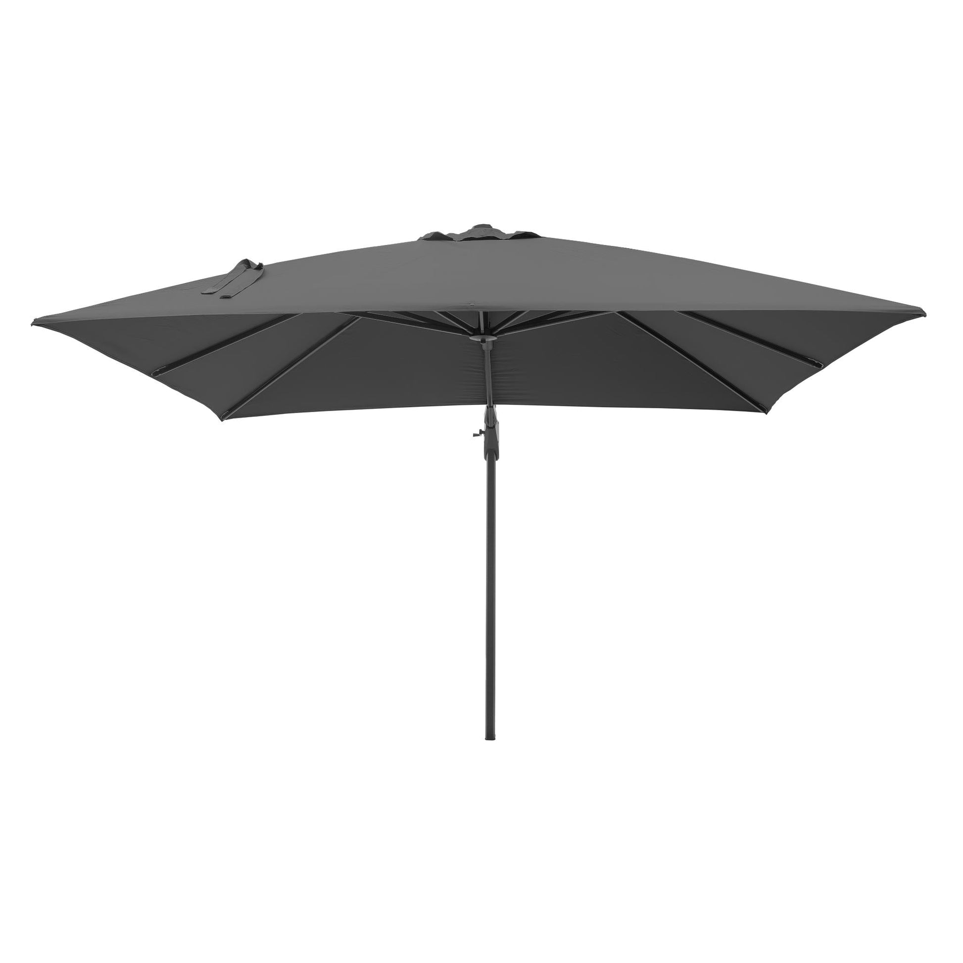 Challenger T2 3m Square Anthracite Free Arm Parasol. Outdoor.-Parasol-Pacific lifestyle-The Challenger T2 is a free-arm parasol that offers a stylish and deluxe design, engineered with comfort in mind. Our T2 Parasols offer a double tilt system ensuring the full movement of the parasol without any movement of the base. You can tilt the parasol from side to side or backward and forwards, and it can be held easily at any angle by simply locking it into place with a handy lever. The parasol can be moved around