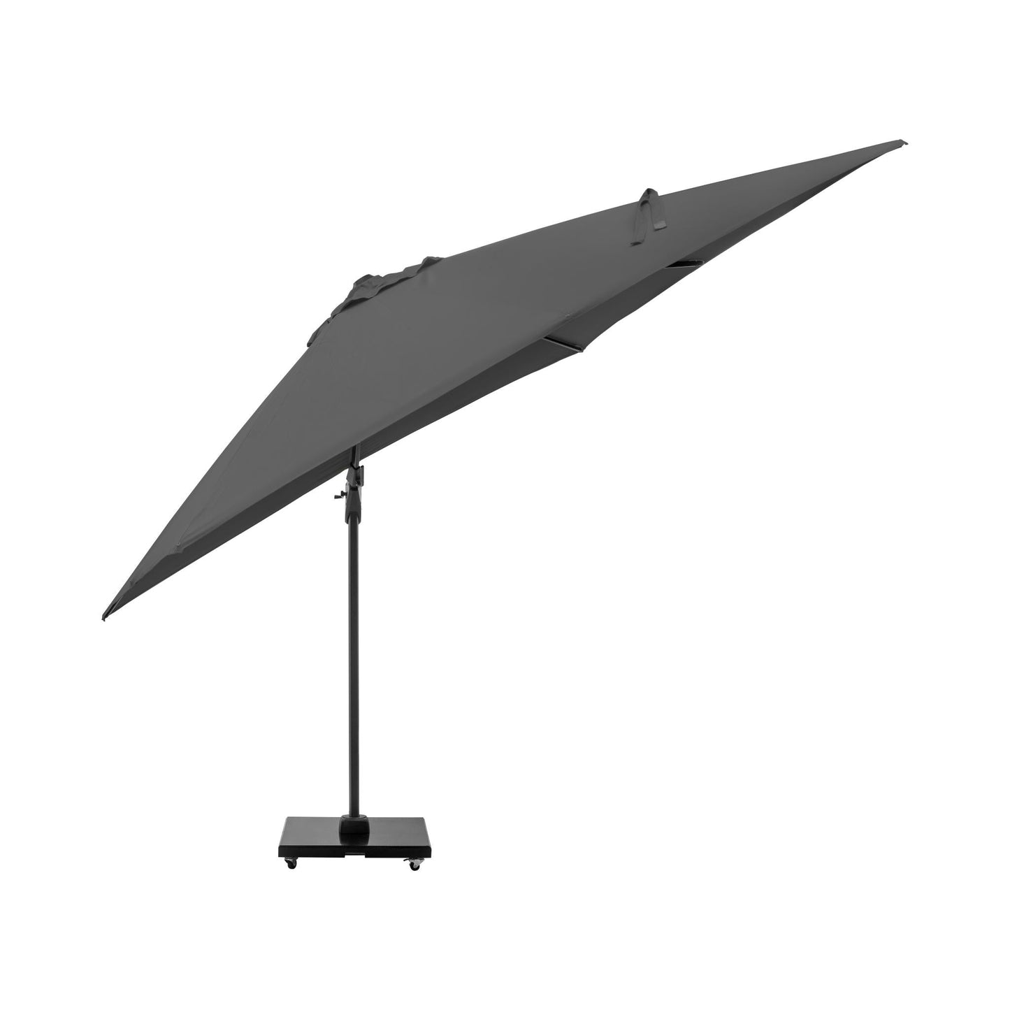 Challenger T2 3m Square Anthracite Free Arm Parasol. Outdoor.-Parasol-Pacific lifestyle-The Challenger T2 is a free-arm parasol that offers a stylish and deluxe design, engineered with comfort in mind. Our T2 Parasols offer a double tilt system ensuring the full movement of the parasol without any movement of the base. You can tilt the parasol from side to side or backward and forwards, and it can be held easily at any angle by simply locking it into place with a handy lever. The parasol can be moved around