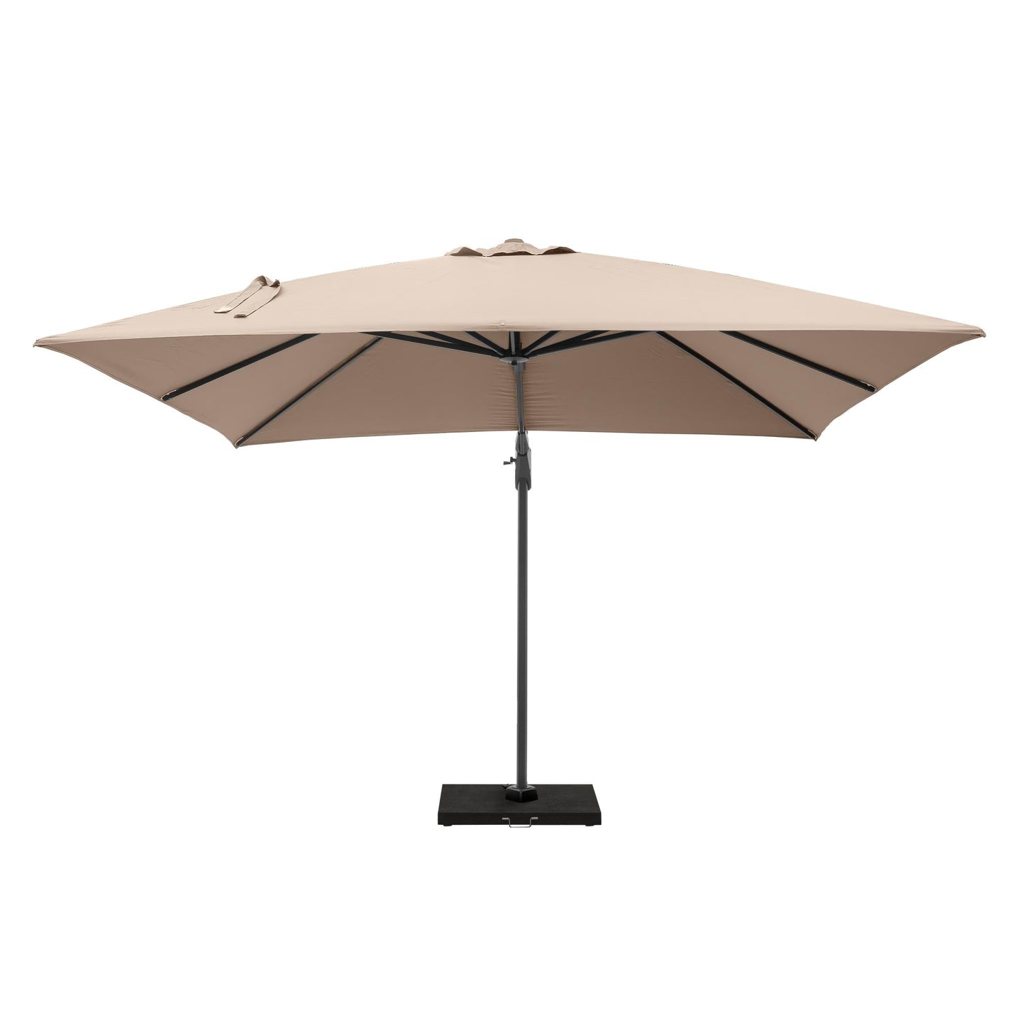 Challenger T2 3m Square Taupe Free Arm Parasol. Outdoor living-Parasol-Pacific lifestyle-The Challenger T2 is a free-arm parasol that offers a stylish and deluxe design, engineered with comfort in mind. Our T2 Parasols offer a double tilt system ensuring the full movement of the parasol without any movement of the base. You can tilt the parasol from side to side or backward and forwards, and it can be held easily at any angle by simply locking it into place with a handy lever. The parasol can be moved aroun