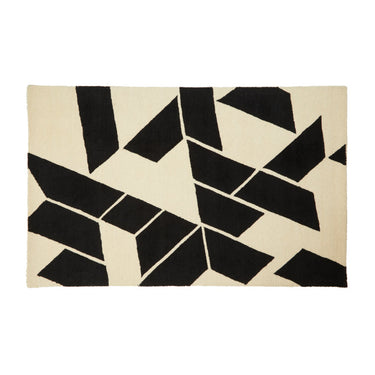 Como Large Black and White Rug