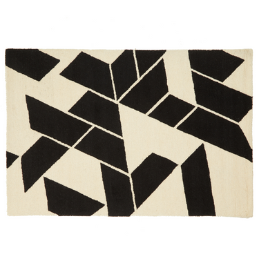 Como Small Black and White Rug