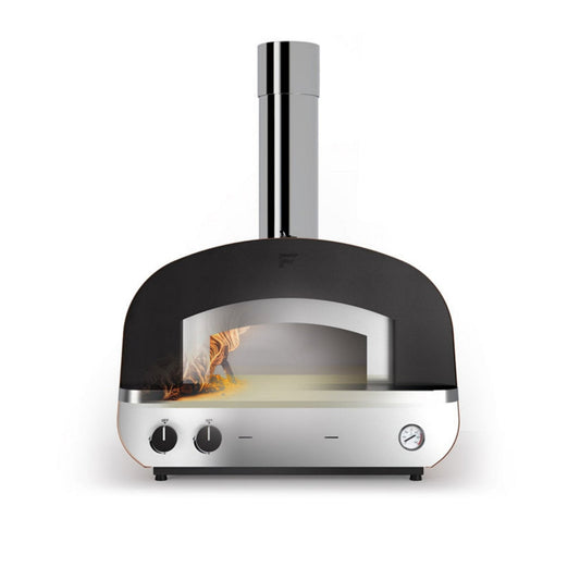 Fontana Piero Countertop Dual Fuel Pizza Oven-Pizza oven-Fontana Forni-Now you have the choice to use an outdoor oven with the convenience of gas or with the flavour of fragrant that wood embers deliver with this Piero pizza oven. The weekend with all the time available, you can savour the dishes cooked with the taste of the tradition of the wood-burning oven. During midweek dinners, when the times are tighter, you can count on a gas-powered oven that within 10 minutes is already at the right temperature to