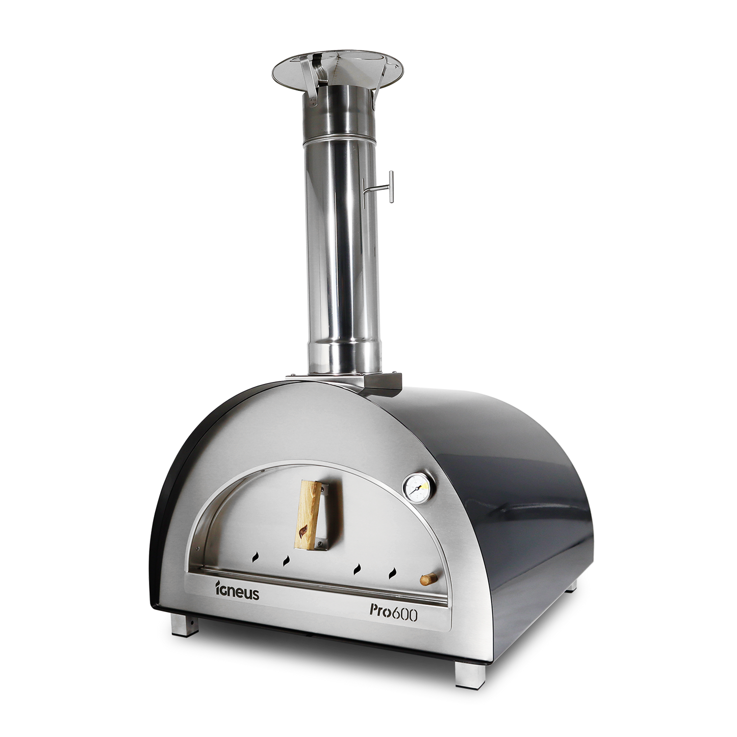 Igneus Pro 600 Wood Fired Pizza Oven-Pizza oven-Igneus-Igneus Pro 600 Wood Fired Pizza Oven Loved our Classico Oven? You'll be extra-thrilled with the Igneus Pro 600 Wood Fired Pizza Oven for sure. Equipped with thicker insulation, it retains heat for up to 7 hours, making it ideal for light professional use. This allows you to save time, fuel and effort as well, so you get to spend more time enjoying your gathering instead of constantly adjusting your oven. Taller for enhanced ventilation, the increased sp