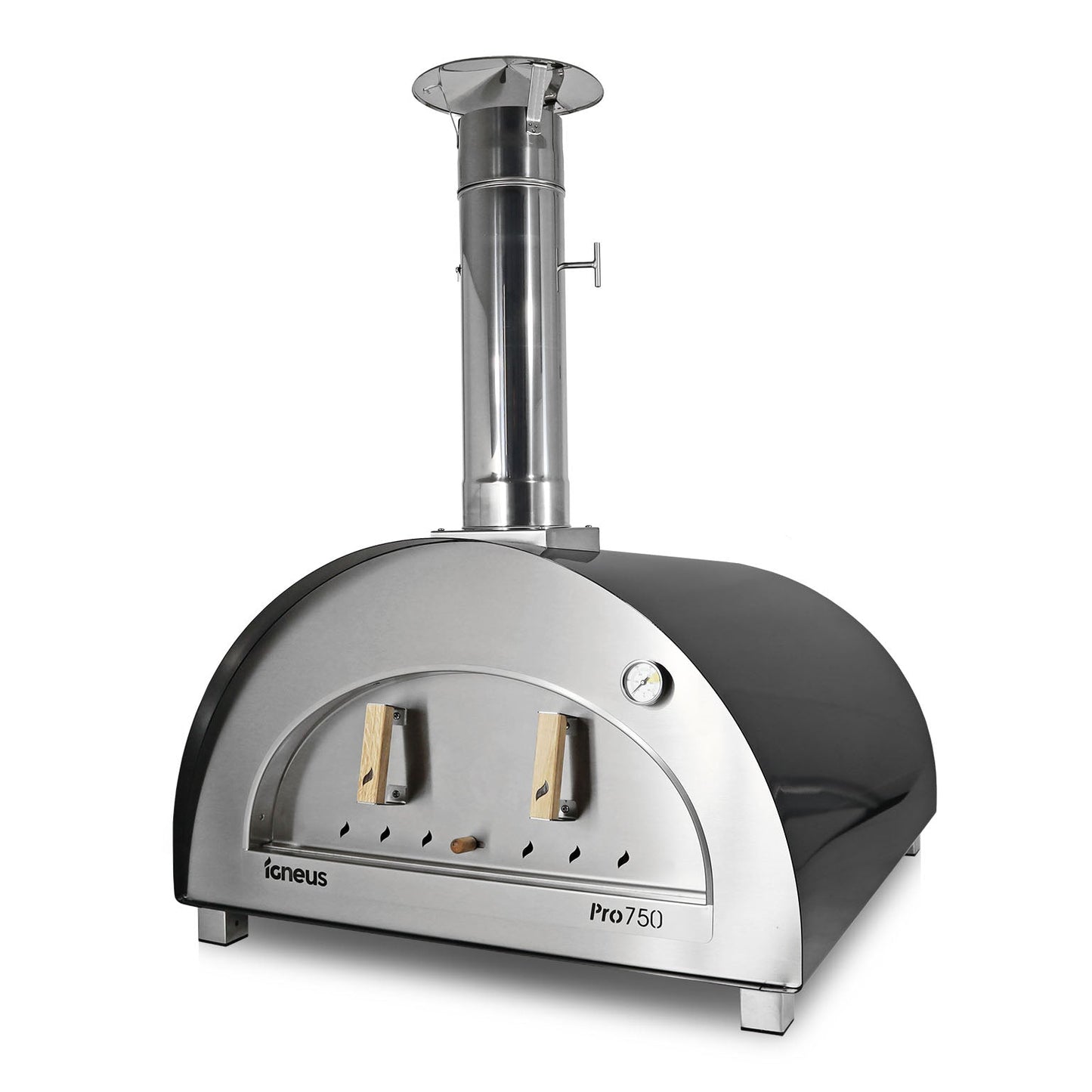 Igneus Pro 750 Wood Fired Pizza Oven-Pizza oven-Igneus-Igneus Pro 750 Wood Fired Pizza Oven Make way for the largest of all Igneus Pizza Ovens. The Bambino Wood Fired Pizza Oven boasts an impressive internal cooking space of 75x75cm, easily cooking up to four 12" pizzas in just 60 seconds! The upgrade is not limited to size either. It's equipped with double-layer insulation that maintains a steady temperature for cooking while keeping the exterior of the oven safe to touch. Efficient with less need for fuel