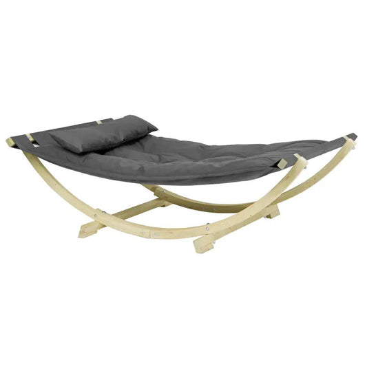 Lounge Bed - Anthracite-Hammock-Amazonas-What we say...The worlds most comfortable hammock, super padded, cosy and waterproof means you can use this hammock all year round. You can also reverse to show a different colour shade. It's like the famous Fat hammock only 100 times better! Lounge Bed is your stylish open-air sofa for the terrace, or else serves as your bed in the garden: the floating reclining surface is extra thick, soft and cosily upholstered, just like a real bed. It is so big that you can rela