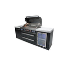 Mont Alpi - Outdoor kitchen. Black 6 burner island with fridge.
