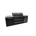 Mont Alpi - Outdoor kitchen. Black 6 burner island with fridge.