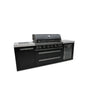Mont Alpi - Outdoor kitchen. Black 6 burner island with fridge.