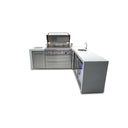 Mont Alpi - Outdoor kitchen. Deluxe 6 burner 90 degree island, with beverage center and fridge.