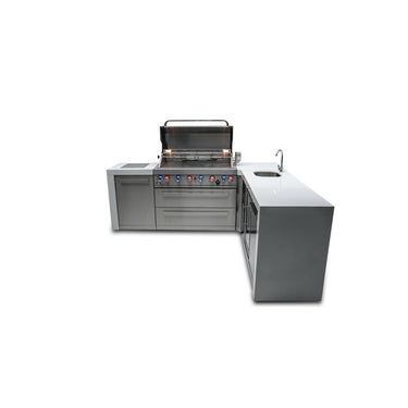 Mont Alpi - Outdoor kitchen. Deluxe 6 burner 90 degree island, with beverage center.