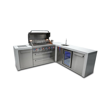 Mont Alpi - Outdoor kitchen. Deluxe 6 burner 90 degree island, with beverage center.