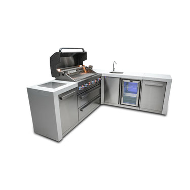 Mont Alpi - Outdoor kitchen. Deluxe 6 burner 90 degree island, with beverage center.