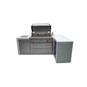 Mont Alpi - Outdoor kitchen. Deluxe 6 burner 90 degree island, with fridge.