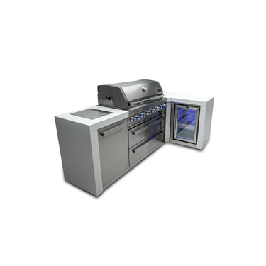 Mont Alpi - Outdoor kitchen. Deluxe 6 burner 90 degree island, with fridge.