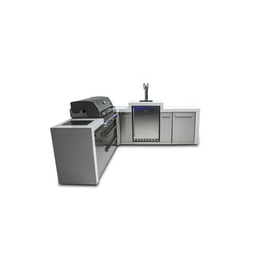 Mont Alpi - Outdoor kitchen. Deluxe 6 burner 90 degree island, with kegerator.