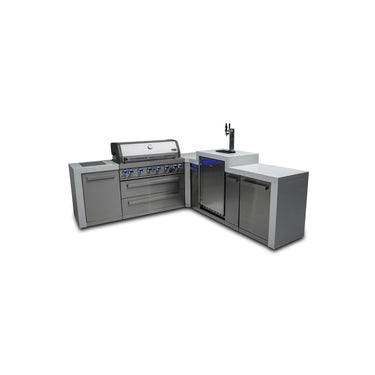 Mont Alpi - Outdoor kitchen. Deluxe 6 burner 90 degree island, with kegerator.