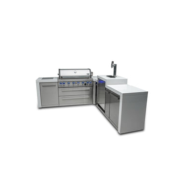 Mont Alpi - Outdoor kitchen. Deluxe 6 burner 90 degree island, with kegerator.