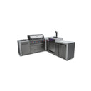 Mont Alpi - Outdoor kitchen. Deluxe 6 burner 90 degree island, with kegerator.
