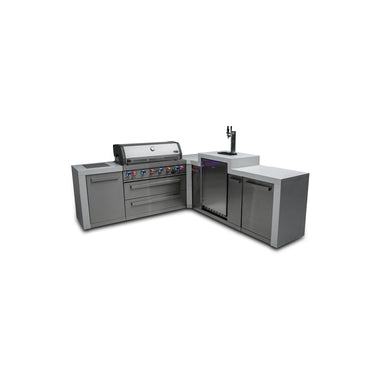 Mont Alpi - Outdoor kitchen. Deluxe 6 burner 90 degree island, with kegerator.