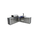 Mont Alpi - Outdoor kitchen. Deluxe 6 burner 90 degree island, with kegerator.