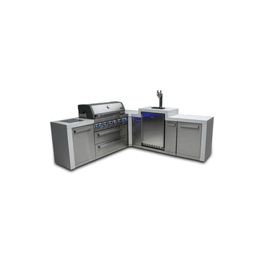 Mont Alpi - Outdoor kitchen. Deluxe 6 burner 90 degree island, with kegerator.