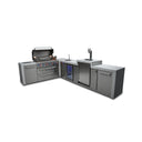 Mont Alpi - Outdoor kitchen. Deluxe 6 burner 90 degree, with kegerator and beverage center.