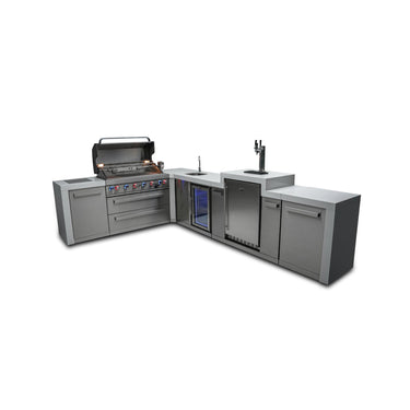 Mont Alpi - Outdoor kitchen. Deluxe 6 burner 90 degree, with kegerator and beverage center.