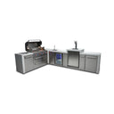 Mont Alpi - Outdoor kitchen. Deluxe 6 burner 90 degree, with kegerator and beverage center.