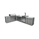 Mont Alpi - Outdoor kitchen. Deluxe 6 burner 90 degree, with kegerator and beverage center.