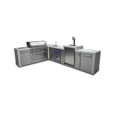 Mont Alpi - Outdoor kitchen. Deluxe 6 burner 90 degree, with kegerator and beverage center.