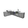 Mont Alpi - Outdoor kitchen. Deluxe 6 burner 90 degree, with kegerator and beverage center.