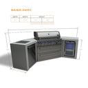 Mont Alpi - Outdoor kitchen. Deluxe 6 burner island with 45 degree corners and a fridge.