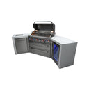 Mont Alpi - Outdoor kitchen. Deluxe 6 burner island with 45 degree corners and a fridge.