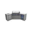Mont Alpi - Outdoor kitchen. Deluxe 6 burner island with 45 degree corners and a fridge.