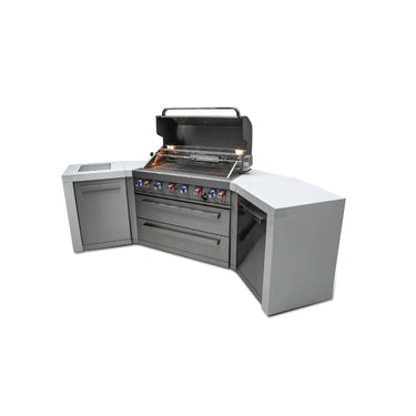 Mont Alpi - Outdoor kitchen. Deluxe 6 burner island with 45 degree corners.