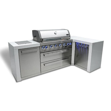 Mont Alpi - Outdoor kitchen. Deluxe 6 burner island with 90 degree corner.