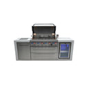 Mont Alpi - Outdoor kitchen. Deluxe 6 burner island with a fridge.