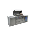 Mont Alpi - Outdoor kitchen. Deluxe 6 burner island with a fridge.