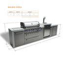 Mont Alpi - Outdoor kitchen. Deluxe 6 burner island with a kegerator.