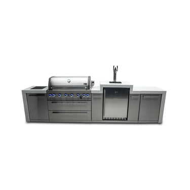 Mont Alpi - Outdoor kitchen. Deluxe 6 burner island with a kegerator.